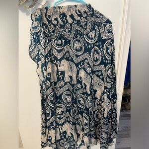 Blue/teal elephant skirt
